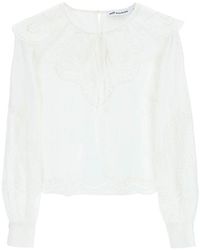 Self-Portrait - Cotton Broderie Anglaise Blouse - Lyst