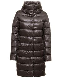 Herno - Woman's Dora Ultralight Quilted Nylon Long Down Jacket - Lyst