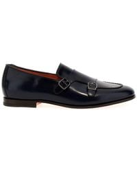Santoni - Double-Buckle Slip-On Loafers - Lyst
