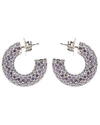AMINA MUADDI - Cameron Embellished Half-round Earrings - Lyst