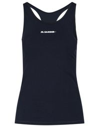 Jil Sander - Logo-Printed Racerback Tank Top - Lyst