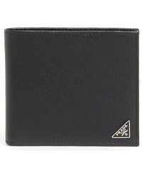 Prada - Triangle Logo Bifold Wallet - Lyst