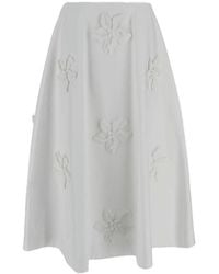 Valentino - Floral Embellished A-line Midi Skirt - Lyst