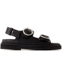 Ami Paris - Paris Buckle Detailed Fussbet Sandals - Lyst
