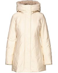 Woolrich - Logo-patch Zip-up Padded Coat - Lyst