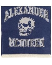 Alexander McQueen - Wool Scarf With Logo - Lyst