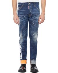 DSquared² - Logo-printed Distressed Jeans - Lyst