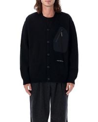 and wander - Shetland Logo Embroidered Cardigan - Lyst