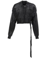 Rick Owens - Cropped Zipped Bomber Jacket - Lyst