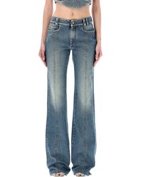 Alessandra Rich - Slim Fitted Flared Denim Jeans - Lyst