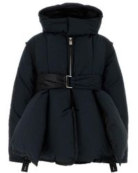 Sacai - Tie-Waist Hooded Down Jacket - Lyst