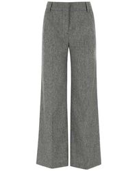 Womens Clothing Trousers Slacks and Chinos Wide-leg and palazzo trousers See By Chloé Silk Checked High-rise Wide-leg Pants Save 53% 