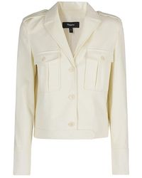 Theory - Buttoned Straight Hem Cropped Jacket - Lyst