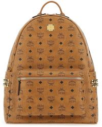 MCM Stark Monogram Studded Backpack - Brown