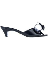Prada - Low-heeled Slip-on Sandals - Lyst