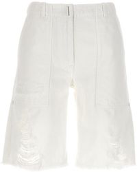Givenchy - Destroyed Denim Bermuda Shorts - Lyst