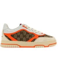 Gucci - Leather And Gg Supreme Fabric Re-Web Sneakers - Lyst