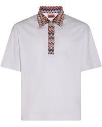 Missoni - White And Multicolour Cotton Polo Shirt - Lyst
