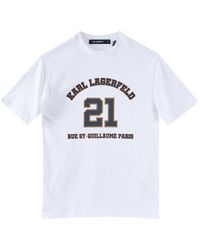 Karl Lagerfeld - Logo Printed Crewneck T-Shirt - Lyst