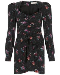 Alessandra Rich - Floral-printed Knot Detailed Mini Dress - Lyst