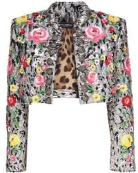 Dolce & Gabbana - Jacket With Animal Print And Flowers - Lyst