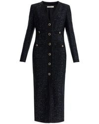 Alessandra Rich - Midi Tweed Dress With Sequins - Lyst