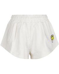 Barrow - Logo-Printed Elasticated Waistband Mini Shorts - Lyst