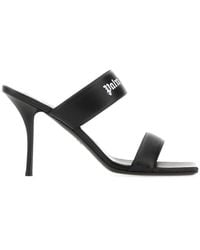 Palm Angels - Logo-printed Square-toe Sandals - Lyst