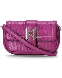 Karl Lagerfeld - All-Over Logo Embossed Crossbody Bag - Lyst