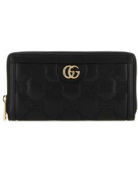 Gucci - Logo Plaque Quilted Zipped Wallet - Lyst