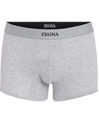 ZEGNA - Logo Detailed Elasticated-Waistband Trunks - Lyst