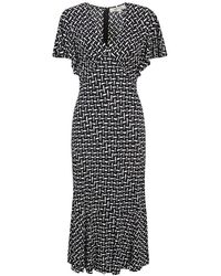 Diane von Furstenberg - V-neck Short-sleeved Dress - Lyst