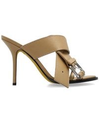Moschino - Buckle Detailed Heeled Mules - Lyst