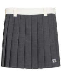 Miu Miu - Pleated Waist Mini Skirt For - Lyst