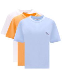 Marni - Crew Neck Short Sleeve Cotton T-shirts - Lyst