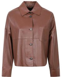 Weekend by Maxmara - Single-breasted Leather Jacket - Lyst