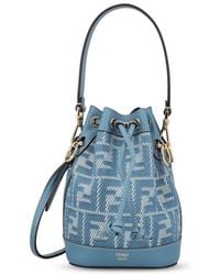 Fendi - Mon Tresor Ff Jacquard Mini Bucket Bag - Lyst