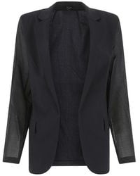 Theory - Sheer Sleeved Tailored Blazer - Lyst