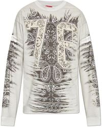 DIESEL - T-Shirt 'T-Norm-Ls-R1' - Lyst