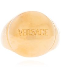 Versace - Signet Ring With Logo, - Lyst