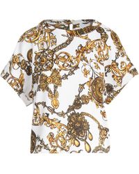 Versace Jeans Couture Baroque Bijoux Printing Satin T-shirt - Metallic