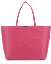 Dolce & Gabbana - Logo Medium Leather Shopping Bag - Lyst