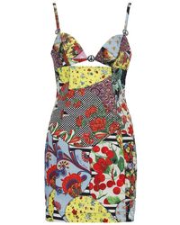 Moschino - Jeans Patchwork Printed Sleeveless Mini Dress - Lyst