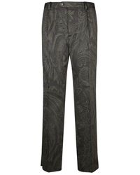 Etro - Paisley-jacquard Pressed Crease Trousers - Lyst