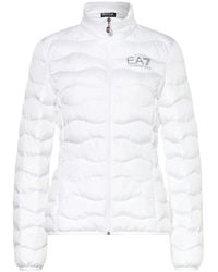 EA7 - Logo-Printed Zipped Padded Jacket - Lyst