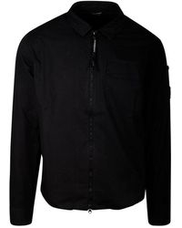 C.P. Company - Zip Up Collared Shirt - Lyst