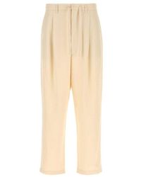 Lemaire - Cream Wool Blend Pant - Lyst