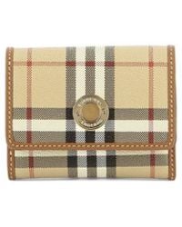 Burberry - Leather And Check Wallet - Lyst