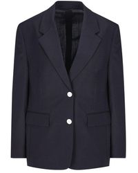 Prada - Single Breasted Long-Sleeved Blazer - Lyst