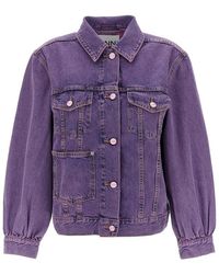 Ganni - Bleached Denim Jacket - Lyst